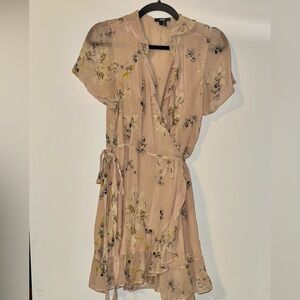 PAIGE pink floral wrap dress size S